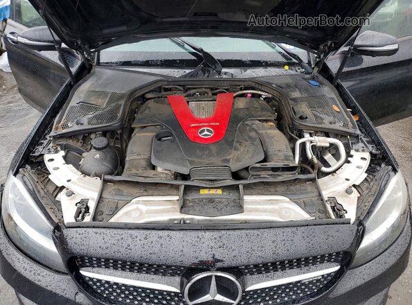 55SWF6EBXJU255195 2018 MERCEDES-BENZ C Black Vista del compartimento del motor