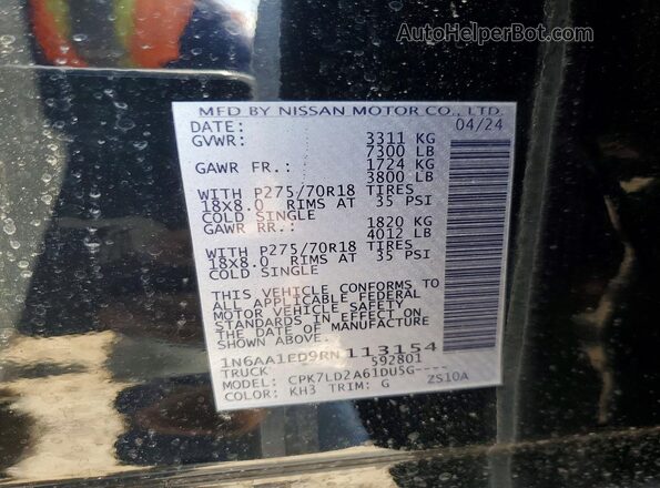 1N6AA1ED9RN113154 2024 NISSAN TITAN Black 