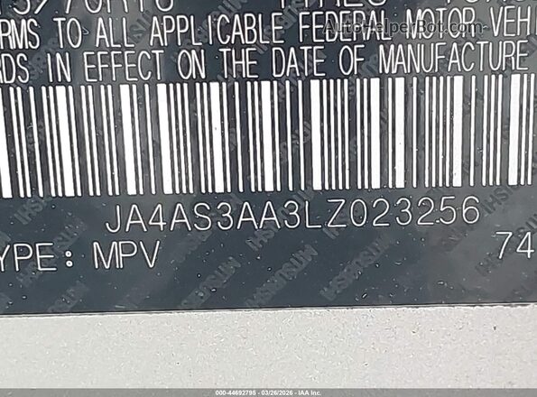 JA4AS3AA3LZ023256 2020 MITSUBISHI ECLIPSE CROSS Серебряный Вид подкапотного пространства