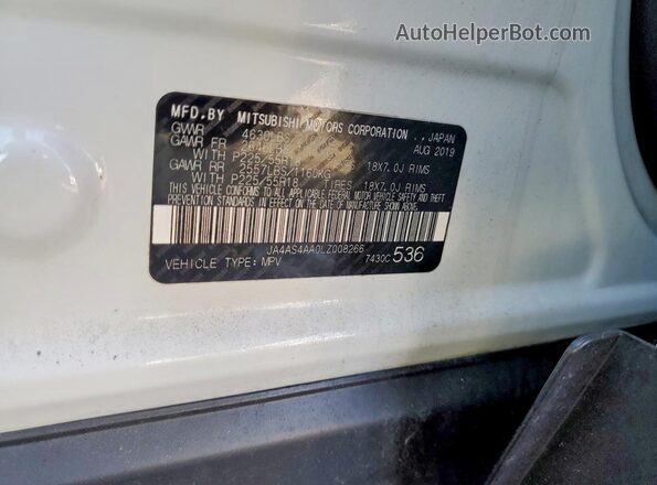 JA4AS4AA0LZ008266 2020 MITSUBISHI ECLIPSE White 