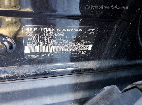 JA4AT5AA5JZ062159 2018 MITSUBISHI ECLIPSE Black Вид наклейки з VIN-кодом
