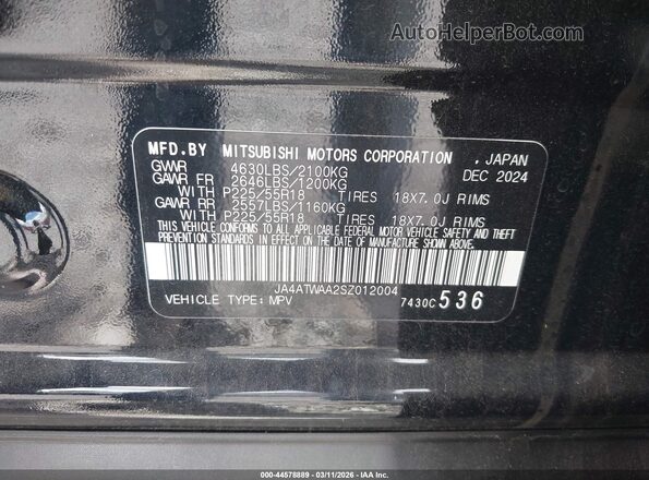 JA4ATWAA2SZ012004 2025 MITSUBISHI ECLIPSE CROSS Black Vista del compartimento del motor