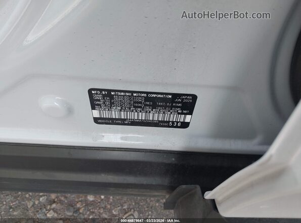 JA4ATWAA7SZ045385 2025 MITSUBISHI ECLIPSE CROSS White Вид підкапотного простору