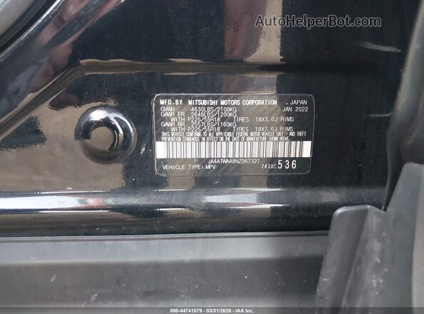JA4ATWAA8NZ067321 2022 MITSUBISHI ECLIPSE CROSS Black Շարժիչի բաժամունքի տեսք