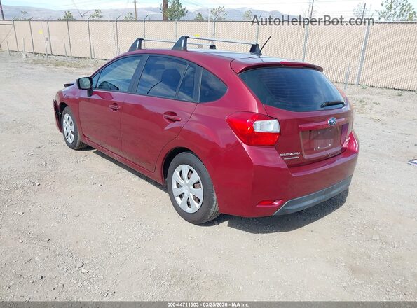 JF1GPAA60G8273167 2016 SUBARU IMPREZA Burgundy Rear left