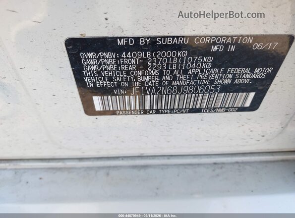 JF1VA2N68J9806053 2018 SUBARU WRX STI White Engine compartment view