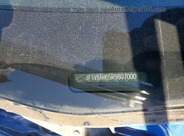 JF1VBAH65R9807000 2024 SUBARU WRX Blue Widok naklejki z numerem VIN