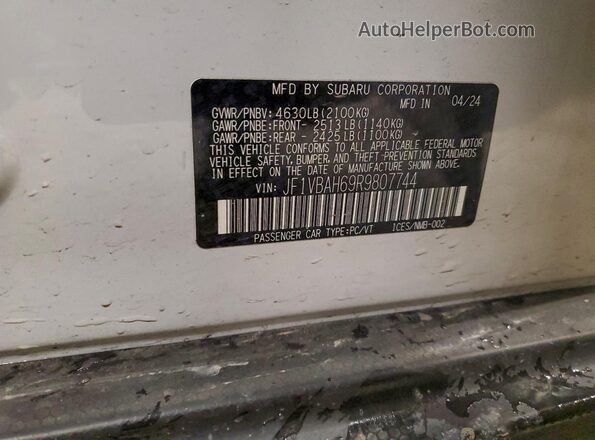 JF1VBAH69R9807744 2024 SUBARU WRX White Engine compartment view