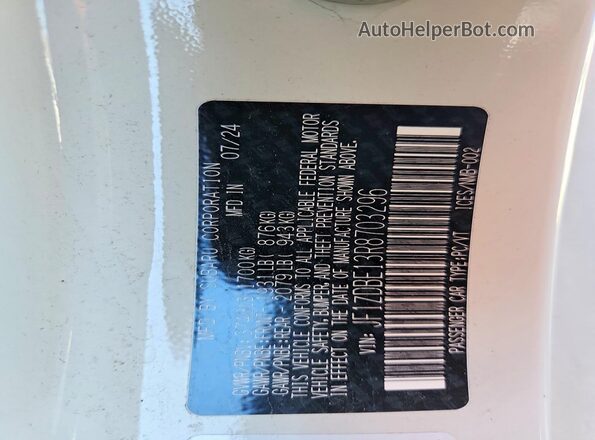 JF1ZDBE13R8703296 2024 SUBARU BRZ White Вид підкапотного простору