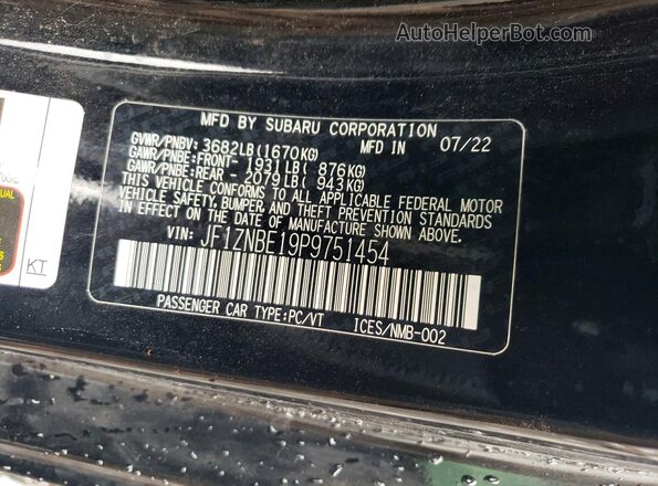 JF1ZNBE19P9751454 2023 TOYOTA GR86 Black VIN sticker view