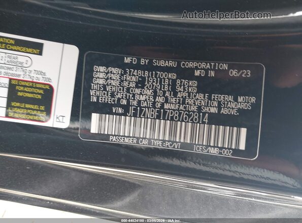 JF1ZNBF17P8762814 2023 TOYOTA GR86 Black Շարժիչի բաժամունքի տեսք