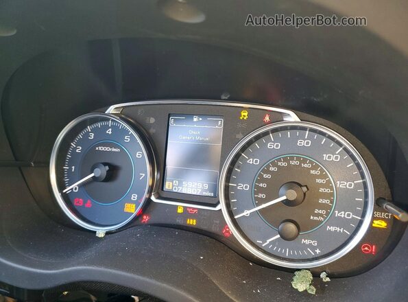 JF2GPAKC1GH200664 2016 SUBARU CROSSTREK White Вид щитка приладів