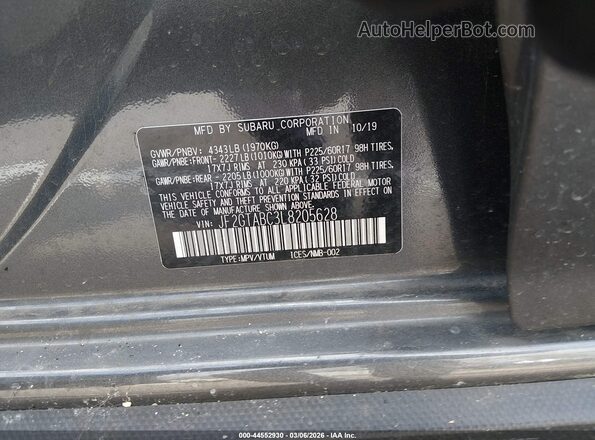 JF2GTABC3L8205628 2020 SUBARU CROSSTREK Gray Vista del compartimento del motor