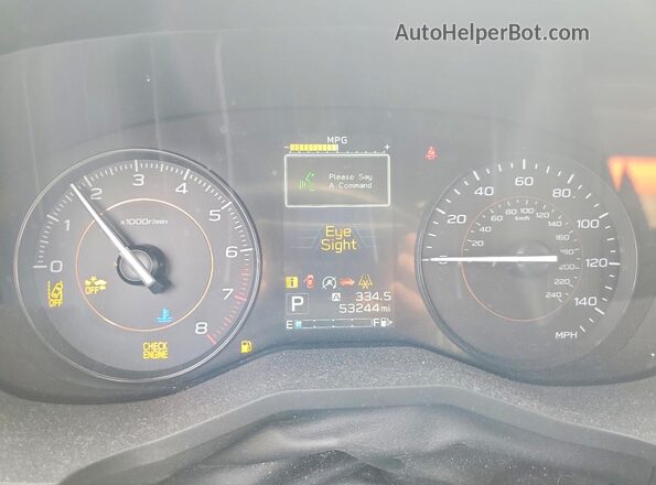 JF2GTAPC5NH208946 2022 SUBARU CROSSTREK Зеленый Вид щитка приборов