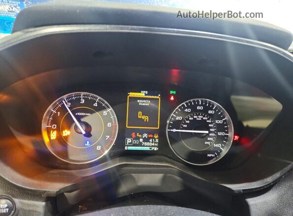 JF2GTHSCXMH277906 2021 SUBARU CROSSTREK Blue Instrument cluster view
