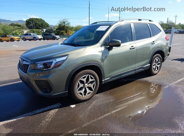 JF2SKAJCXMH424361 2021 SUBARU FORESTER Зеленый Передняя левая четверть