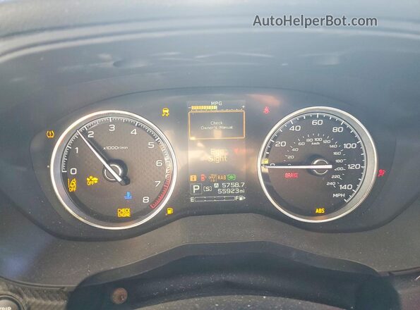 JF2SKARC7NH443861 2022 SUBARU FORESTER Gray ხელსაწყოთა პანელის ხედი