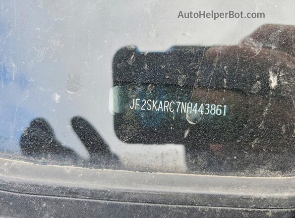 JF2SKARC7NH443861 2022 SUBARU FORESTER Gray VIN კოდის სტიკერის ხედი