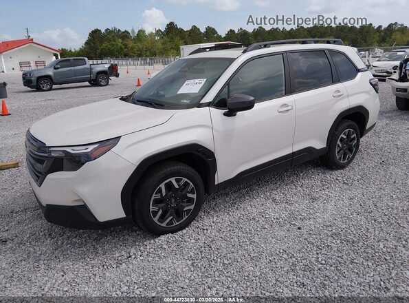 JF2SLDDC9SH574839 2025 SUBARU FORESTER White წინა მარცხენა ხედი სამი მეოთხედიდან