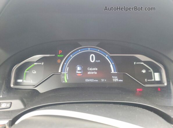 JHMZC5F3XKC003646 2019 HONDA CLARITY Белый Вид щитка приборов