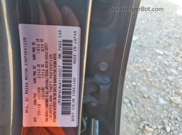 JM1BPACM4K1100057 2019 MAZDA 3 Charcoal 