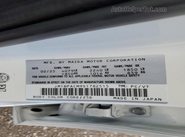 JM1BPACM9S1782515 2025 MAZDA 3 White 