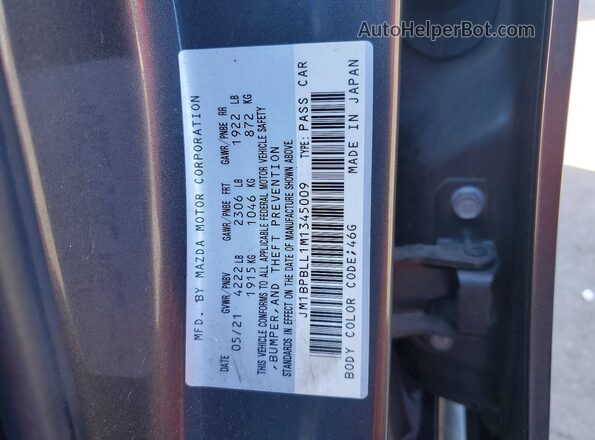 JM1BPBLL1M1345009 2021 MAZDA 3 Gray Engine compartment view