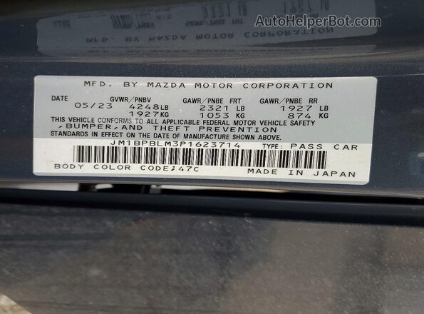 JM1BPBLM3P1623714 2023 MAZDA 3 Charcoal ძრავის განყოფილების ხედი