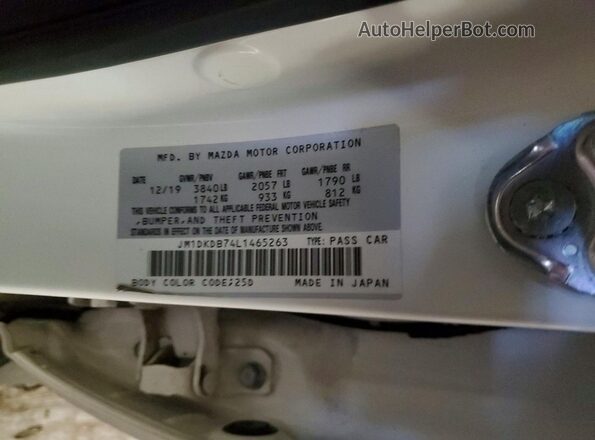 JM1DKDB74L1465263 2020 MAZDA CX-3 White 