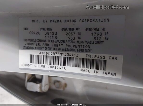 JM1DKDB75M1504413 2021 MAZDA CX-3 Silver 