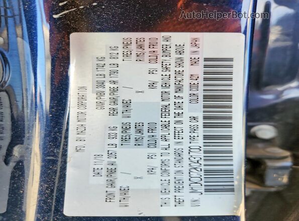 JM1DKDC72K0431700 2019 MAZDA CX-3 Blue 