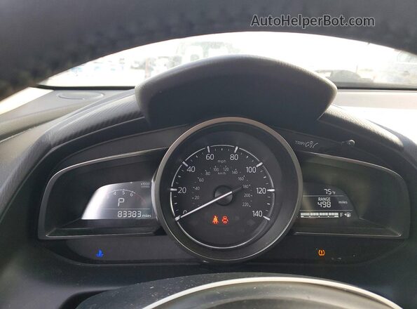 JM1DKDC76J0313843 2018 MAZDA CX-3 Blue Instrument cluster view