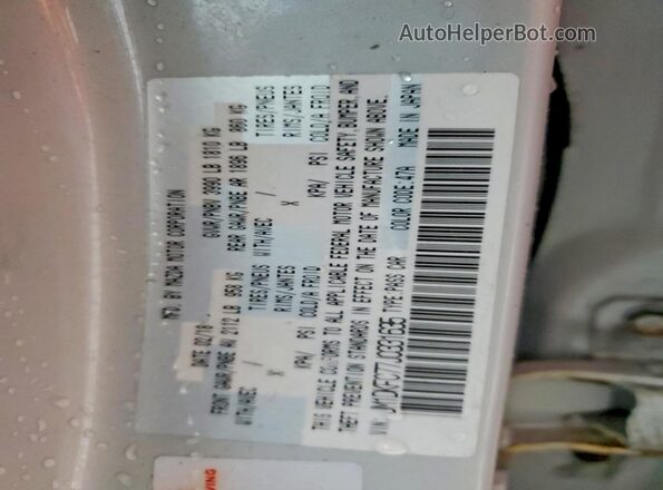 JM1DKFC77J0331635 2018 MAZDA CX-3 White VIN კოდის სტიკერის ხედი