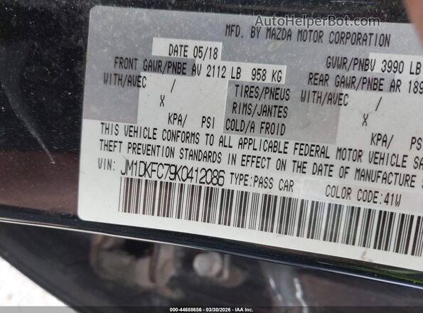 JM1DKFC79K0412086 2019 MAZDA CX-3 Black Вид підкапотного простору