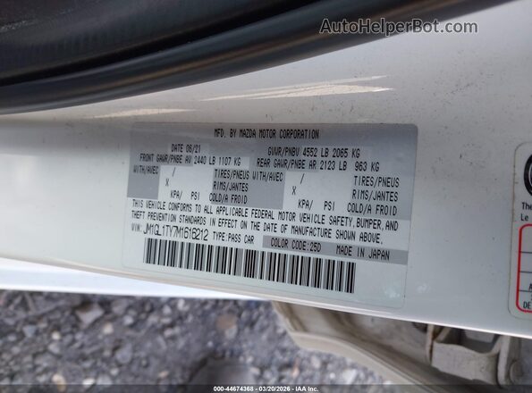 JM1GL1TY7M1616212 2021 MAZDA 6 White Widok komory silnika