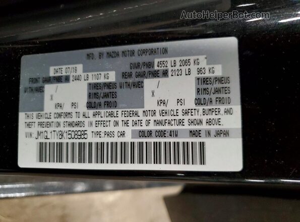 JM1GL1TY8K1508985 2019 MAZDA 6 Black 