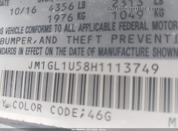 JM1GL1U58H1113749 2017 MAZDA 6 Gray Engine compartment view