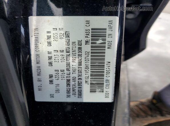JM1GL1V58H1107402 2017 MAZDA 6 Черный Вид наклейки с VIN-кодом