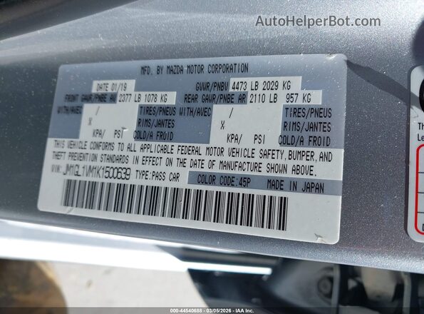 JM1GL1VM1K1500639 2019 MAZDA 6 Silver 