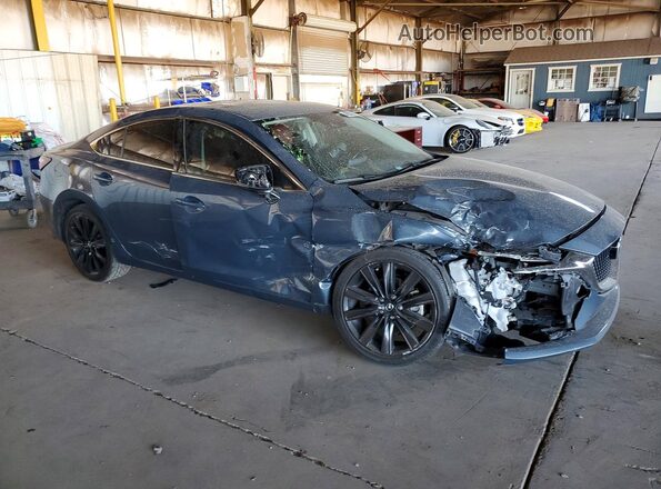 JM1GL1WY3M1611746 2021 MAZDA 6 Blue Передня права чверть