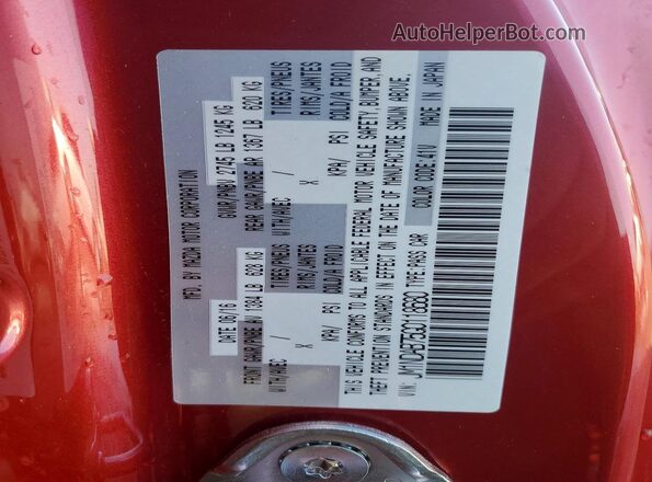 JM1NDAB75G0118680 2016 MAZDA MX-5 Red Widok naklejki z numerem VIN