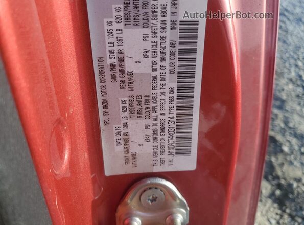 JM1NDAC74K0311314 2019 MAZDA MX-5 Красный Вид наклейки с VIN-кодом