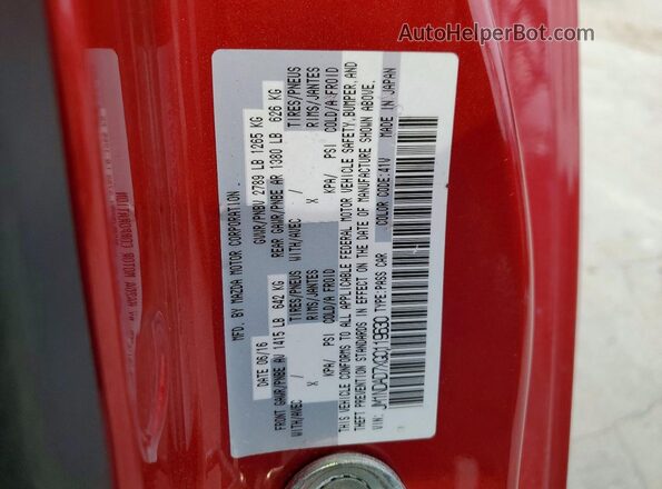 JM1NDAD7XG0119630 2016 MAZDA MX-5 Красный Вид подкапотного пространства