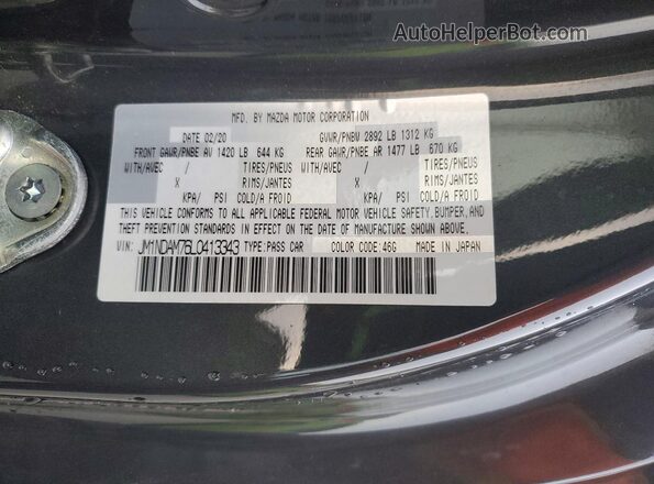 JM1NDAM76L0413343 2020 MAZDA MX-5 Gray Widok komory silnika