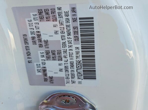 JM1NDAM77N0508948 2022 MAZDA MX-5 Белый Вид наклейки с VIN-кодом