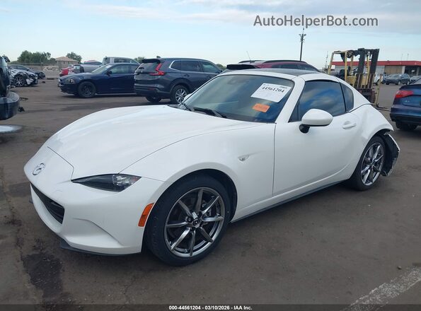 JM1NDAM78N0508022 2022 MAZDA MX-5 MIATA RF White Առջևի ձախ երեք քառորդ տեսարան