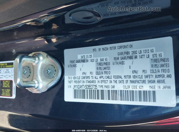JM1NDAM7XS0653705 2025 MAZDA MX-5 MIATA RF Blue Engine compartment view
