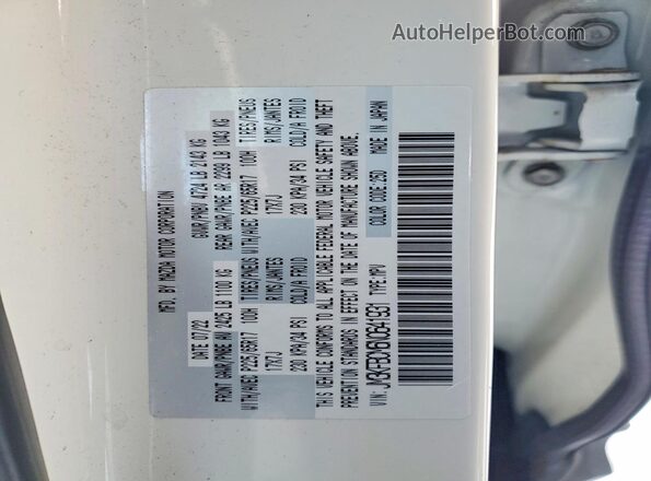 JM3KFBCM6N0641931 2022 MAZDA CX-5 White VIN կոդի պիտակի տեսք