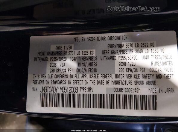 JM3TCADY1M0512003 2021 MAZDA CX-9 Dark Blue 