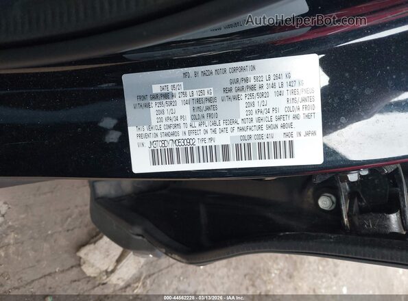JM3TCBDY7M0530902 2021 MAZDA CX-9 Black Widok komory silnika